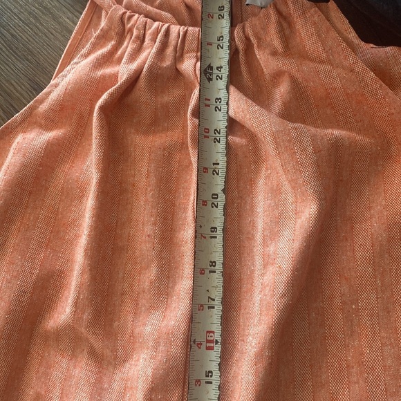 FRNCH Paris tangerine orange Cotton Linen oversized shift romper. Retro Med - Picture 4 of 8